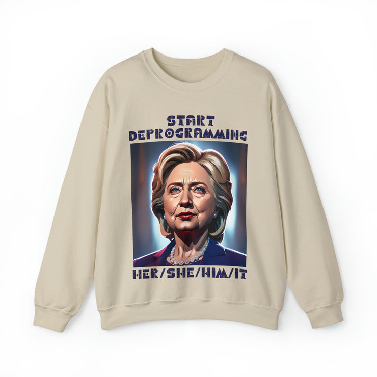 Start Deprogramming her she him it Heavy Blend™ Crewneck Sweatshirt Unisex