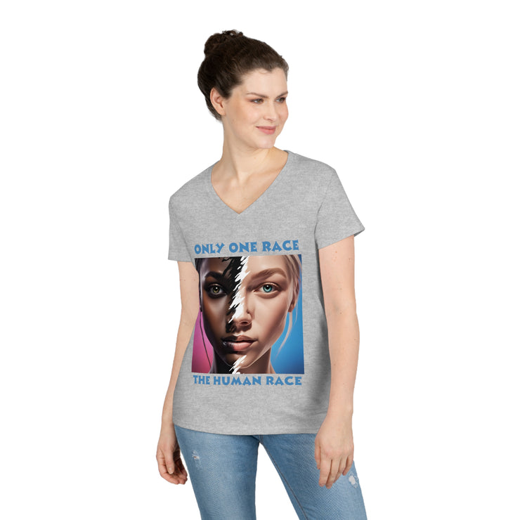 Only one race the human race V-Neck T-Shirt