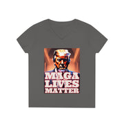 MAGA lives matter 3D V-neck Women's tee