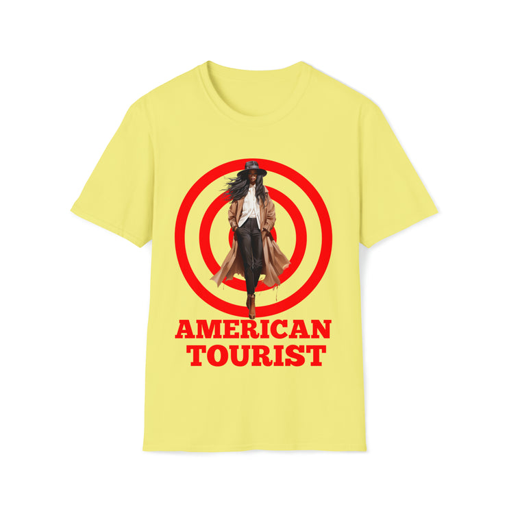 American Tourist Female African-America  worth a billon dollars Unisex Softstyle T-Shirt