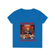 MAGA Holiday Deep Red V-neck Women's tee