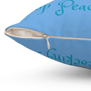 Stop Peacocking Me! Blue green - Spun Polyester Square Pillow