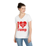 I love Trump Make Valentine's Day Great Again V-neck Women's tee