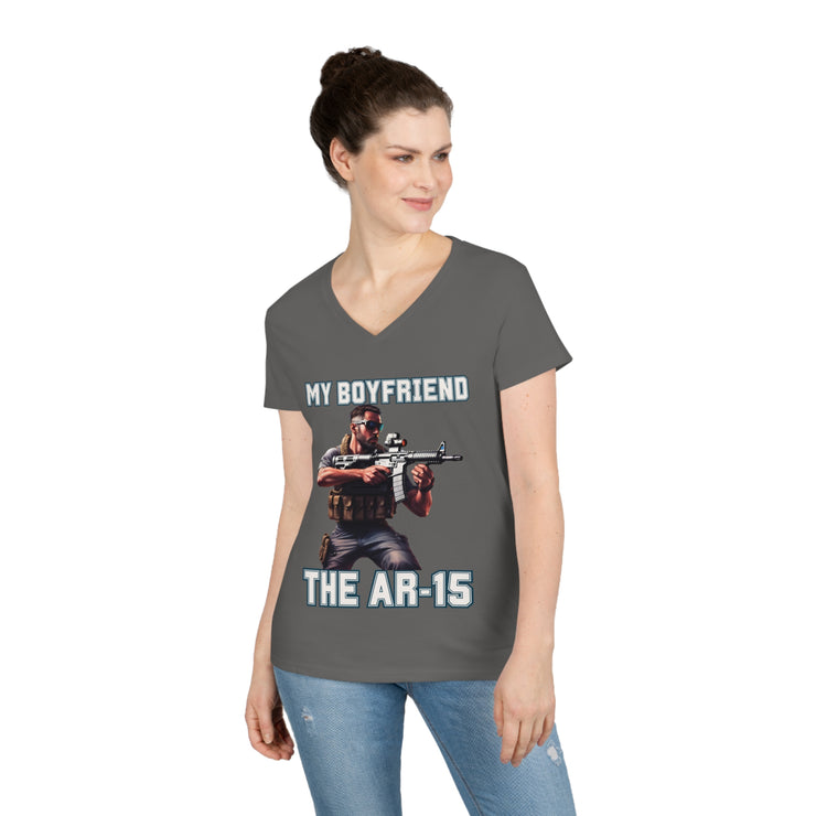 My boyfriend AR15 V-Neck T-Shirt