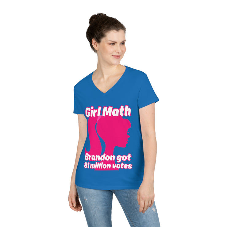 Girl Math Brandon got 81 million votes V-neck Women&