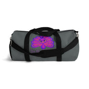 Stop peacocking me purple/grey duffel bag