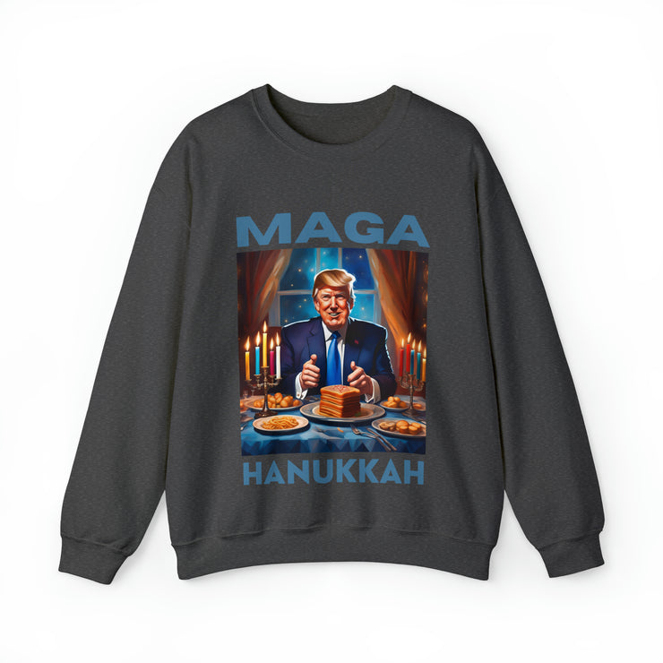 MAGA Hanukkah soft blue Heavy Blend™ Crewneck Sweatshirt Unisex