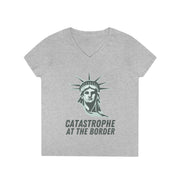 Catastrophe at the Border  ladies' V-Neck T-Shirt