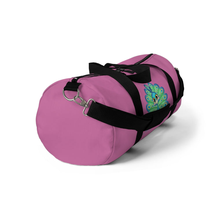 Stop peacocking me light pink duffel bag