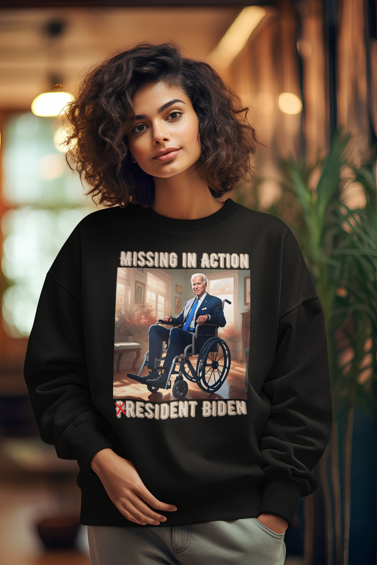 Missing in action resident Biden Heavy Blend™ Crewneck Sweatshirt Unisex