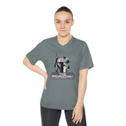 The Magadonian fighting the deranged lunatics Women's Performance V-Neck T-Shirt