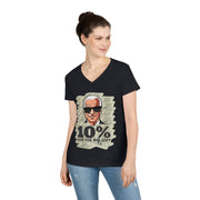 Ten Percent for the big guy ladies' V-Neck T-Shirt