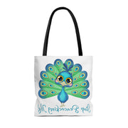 Stop Peacocking Me green white Tote Bag