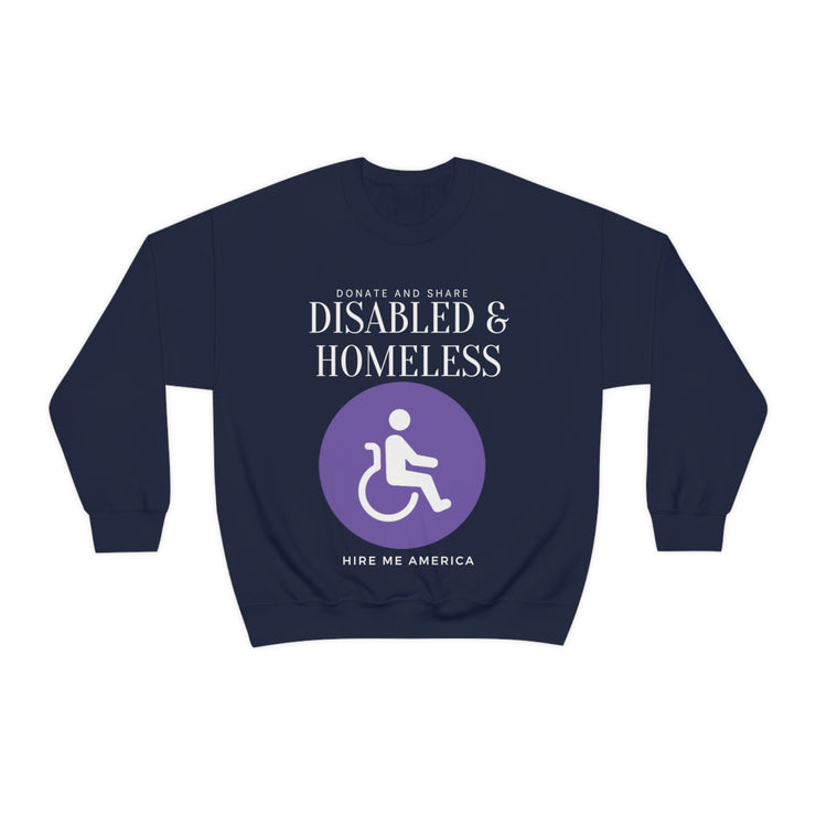 Disabled & Homeless donate and share Heavy Blend™ Crewneck Sweatshirt