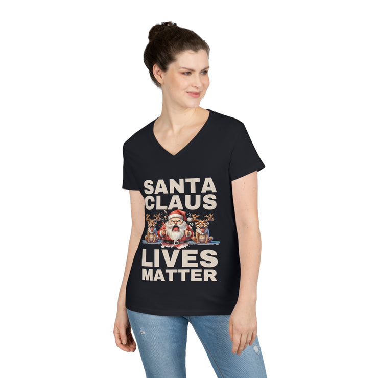 Santa Claus Lives Matter Christmas Beige or dutch-red ladies&