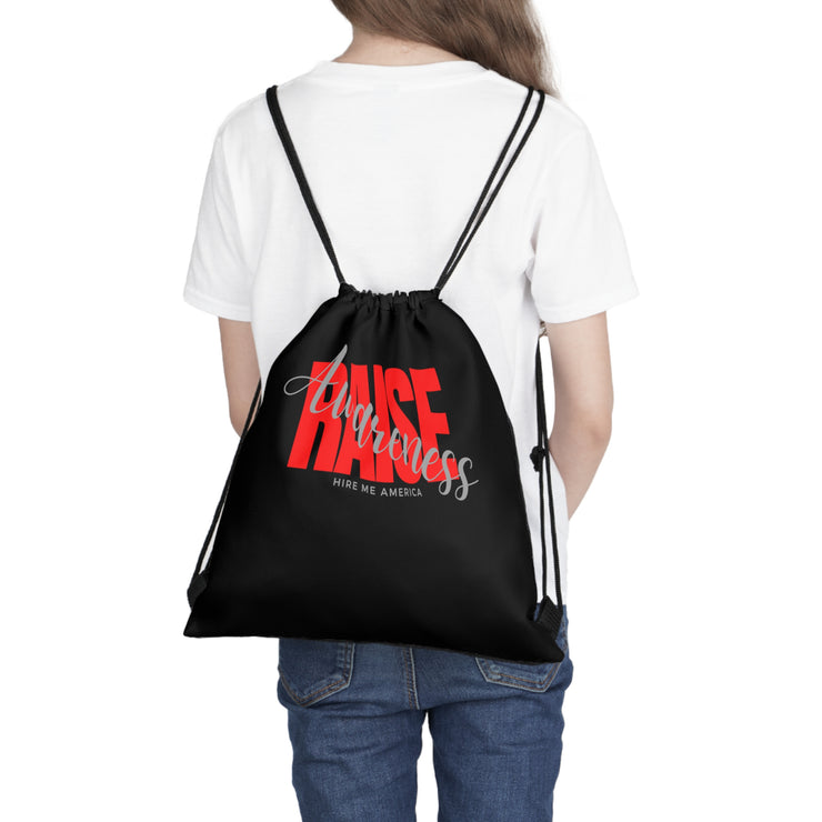 Raise awareness Outdoor Drawstring Bag black