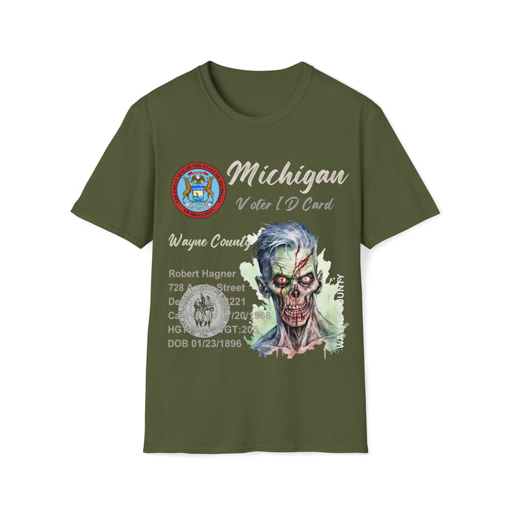 Registered Michigan Dead Voter ID Unisex Softstyle T-Shirt