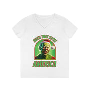 Biden that stole America close up V-neck Women's tee