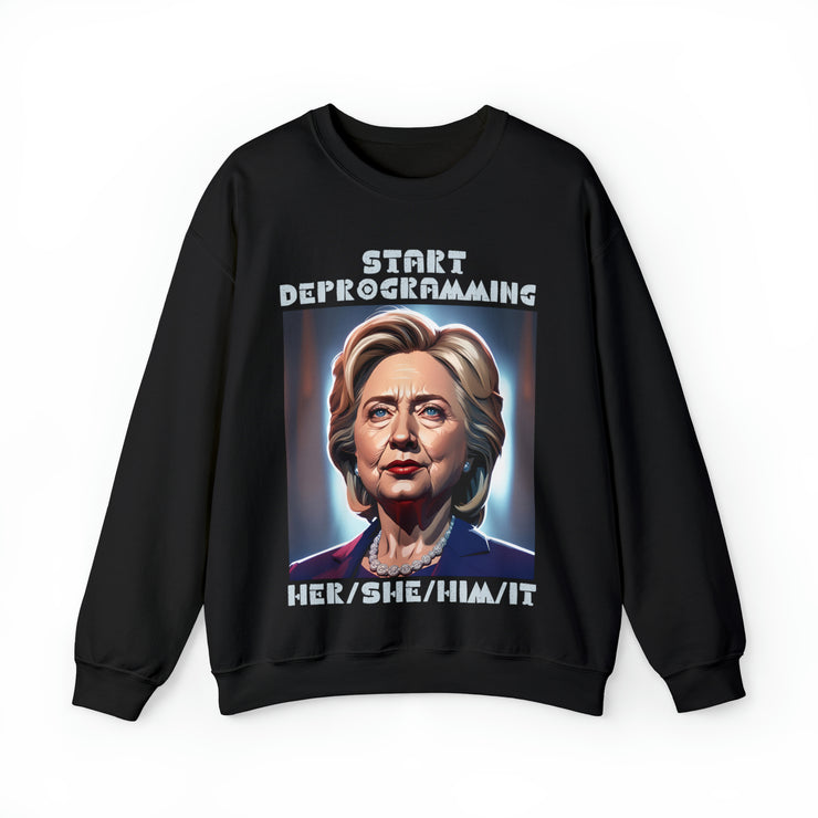 Start Deprogramming her she him it Heavy Blend™ Crewneck Sweatshirt Unisex