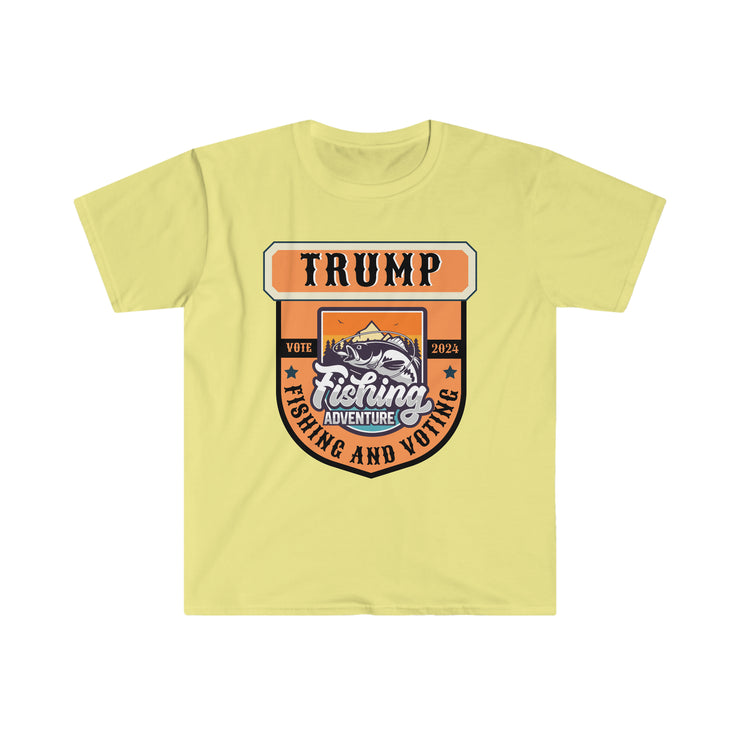 Trump Fishing and Voting 2024 Unisex Softstyle T-Shirt