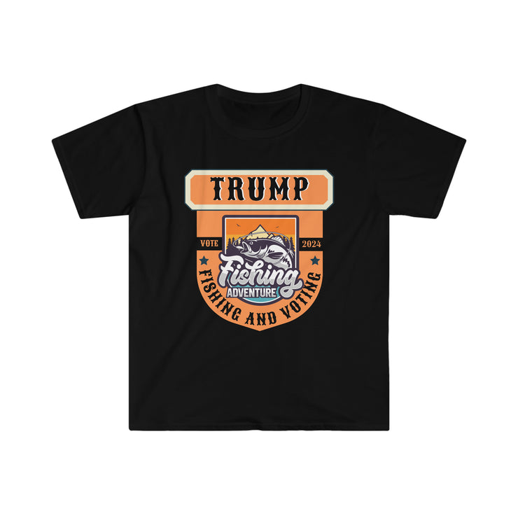 Trump Fishing and Voting 2024 Unisex Softstyle T-Shirt