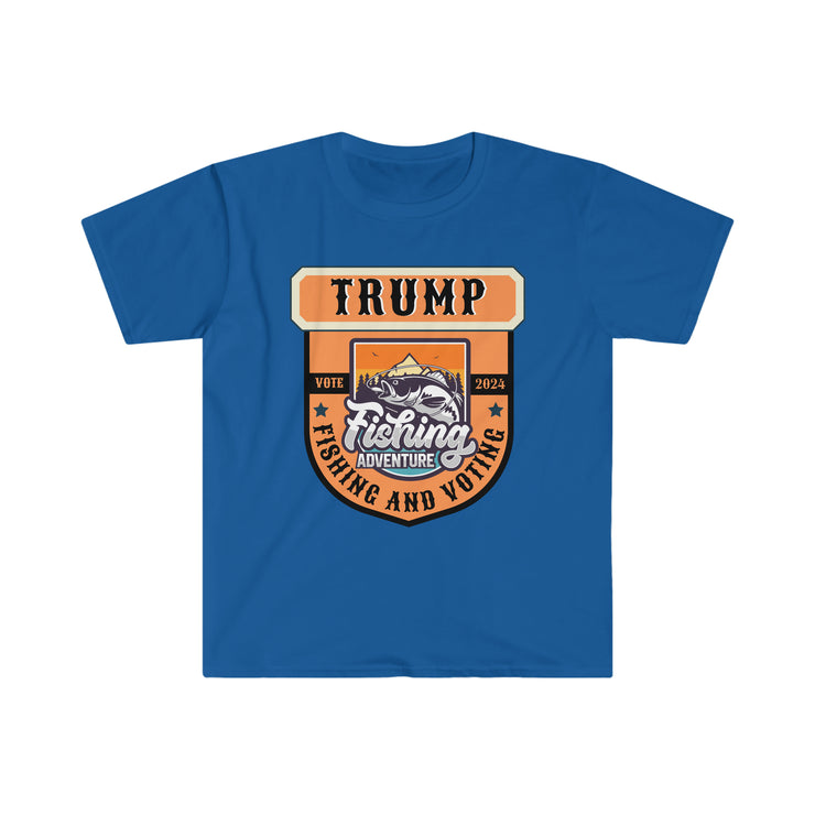 Trump Fishing and Voting 2024 Unisex Softstyle T-Shirt