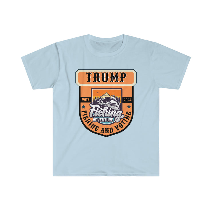 Trump Fishing and Voting 2024 Unisex Softstyle T-Shirt