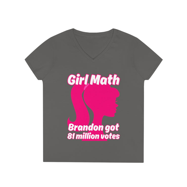 Girl Math Brandon got 81 million votes V-neck Women&