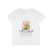 Trump Flower MAGA Shop Ladies' V-Neck T-Shirt