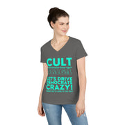 Cult MAGA let's drive them crazy anyways they're going to talk shit red and Aqua V-Neck T-Shirt