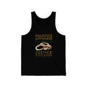 Injustice anywhere is a threat to justice everywhere MLK unisex Jersey Tank