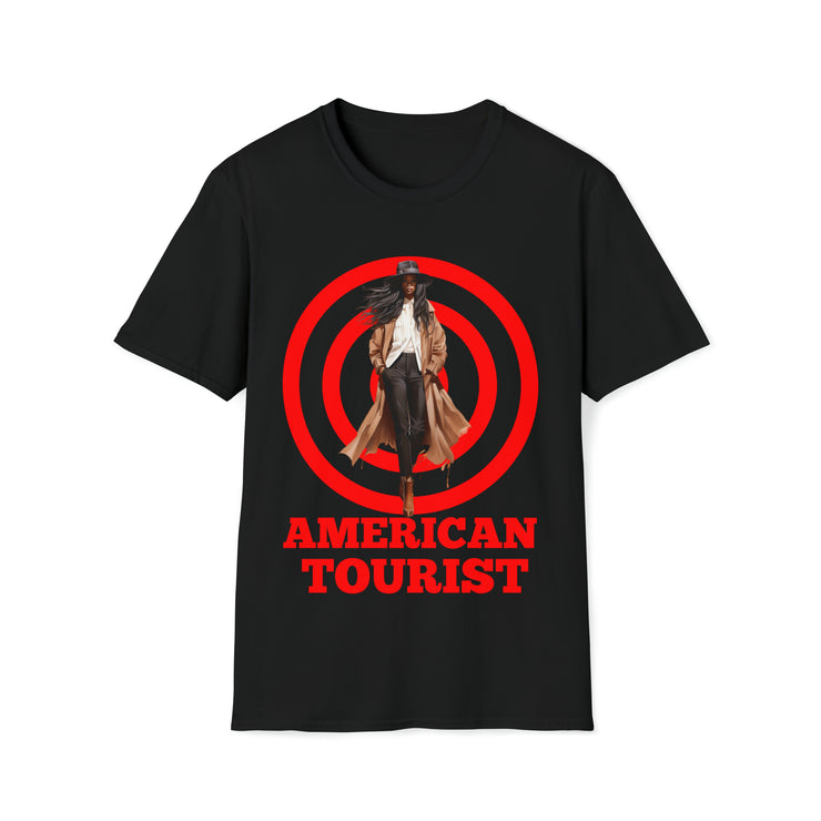 American Tourist Female African-America  worth a billon dollars Unisex Softstyle T-Shirt