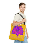 Stop Peacocking Me purple yellow Tote Bag