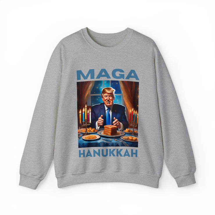 MAGA Hanukkah soft blue Heavy Blend™ Crewneck Sweatshirt Unisex