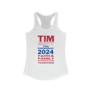 Tim Scott for President 2024 Faith & FamilyDetermination to succeed  Ideal Racerback Tank