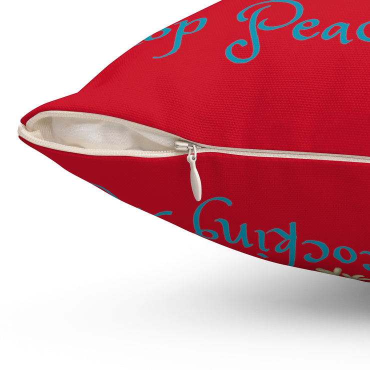 Stop Peacocking Me! Red green - Spun Polyester Square Pillow