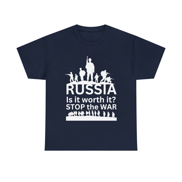 Russia is it worth it, stop the war unisex Heavy Cotton Tee