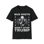 MUG SHOTS won't stop Trump Unisex Softstyle T-Shirt