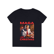 MAGA Christmas Red V-neck Women's tee