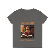 Teachers leave our kids alone Stop Brainwashing Our Children V-Neck T-Shirt