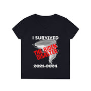 I survived the Biden Disaster 2021-2024 V-neck Women's tee