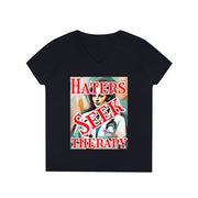 Haters seek therapy V-neck Women's tee