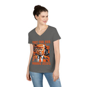 Pray for our Orange Jesus V-neck Women's tee