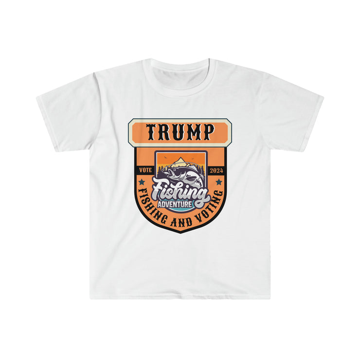 Trump Fishing and Voting 2024 Unisex Softstyle T-Shirt