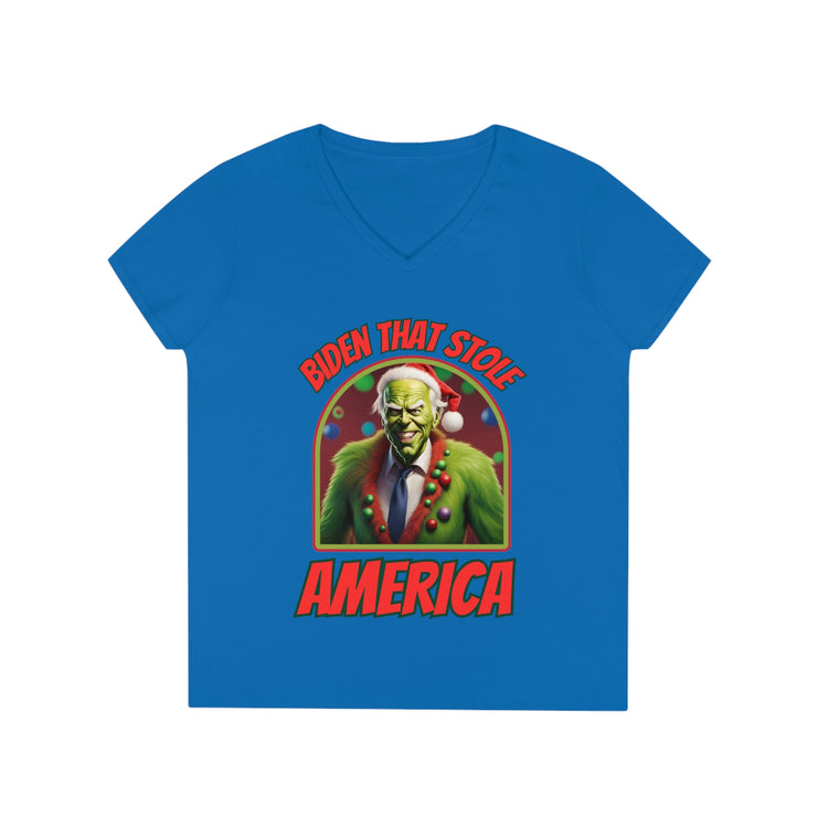 Biden that stole America V-neck Women&