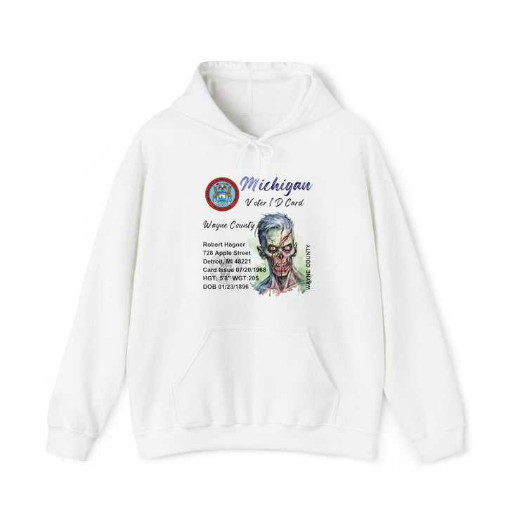 Registered Michigan Dead voter ID unisex Blend™ Hooded Sweatshirt