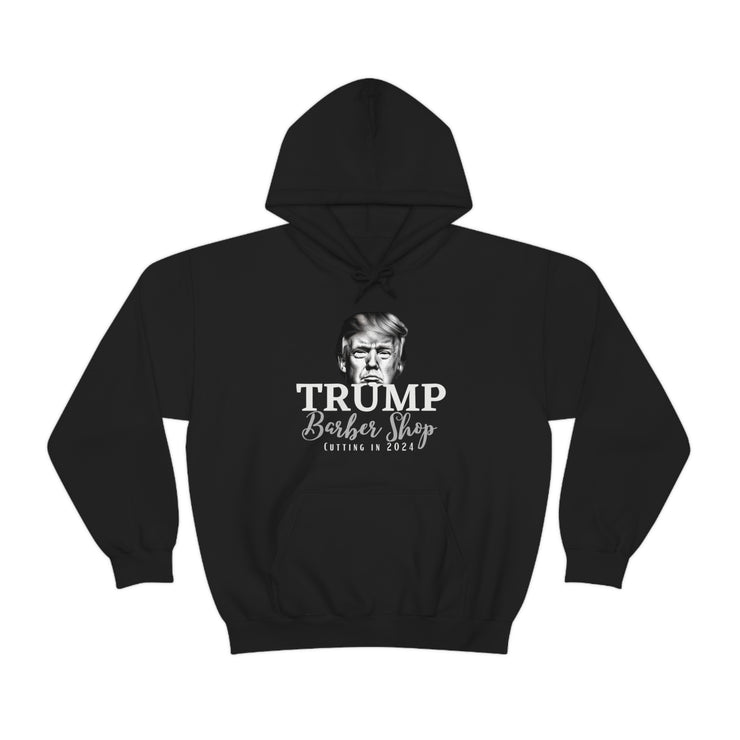 Trump Barber Shop Cutting in 2024 Heavy Blend™ Hooded Sweatshirt