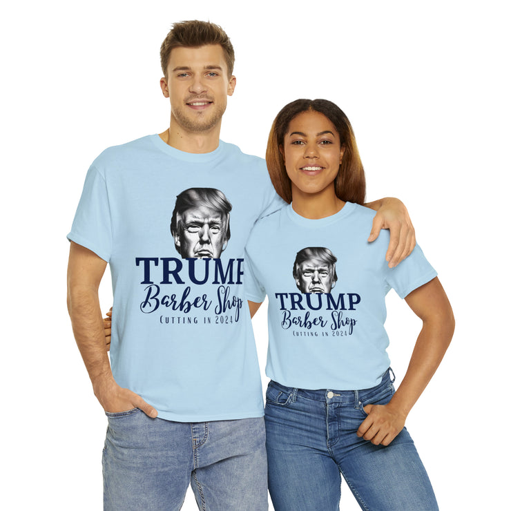 Trump Barber Shop Cutting in 2024 Unisex Heavy Cotton Tee