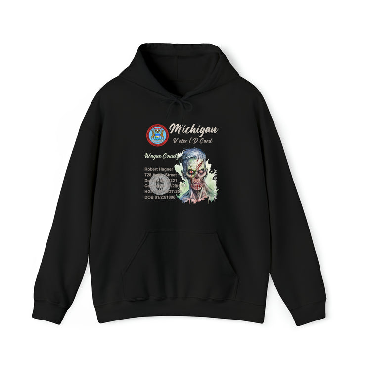 Registered Michigan Dead voter ID unisex Blend™ Hooded Sweatshirt