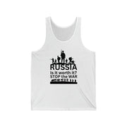 Russia is it worth it, Stop the war unisex Jersey Tank